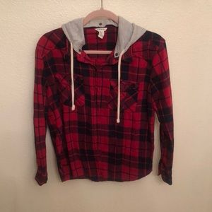 Red flannel with hood